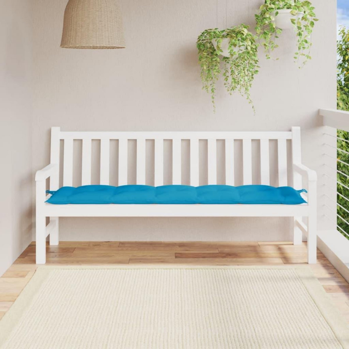 VIDAXL Coussin de banc de jardin bleu clair 180x50x7 cm tissu oxford