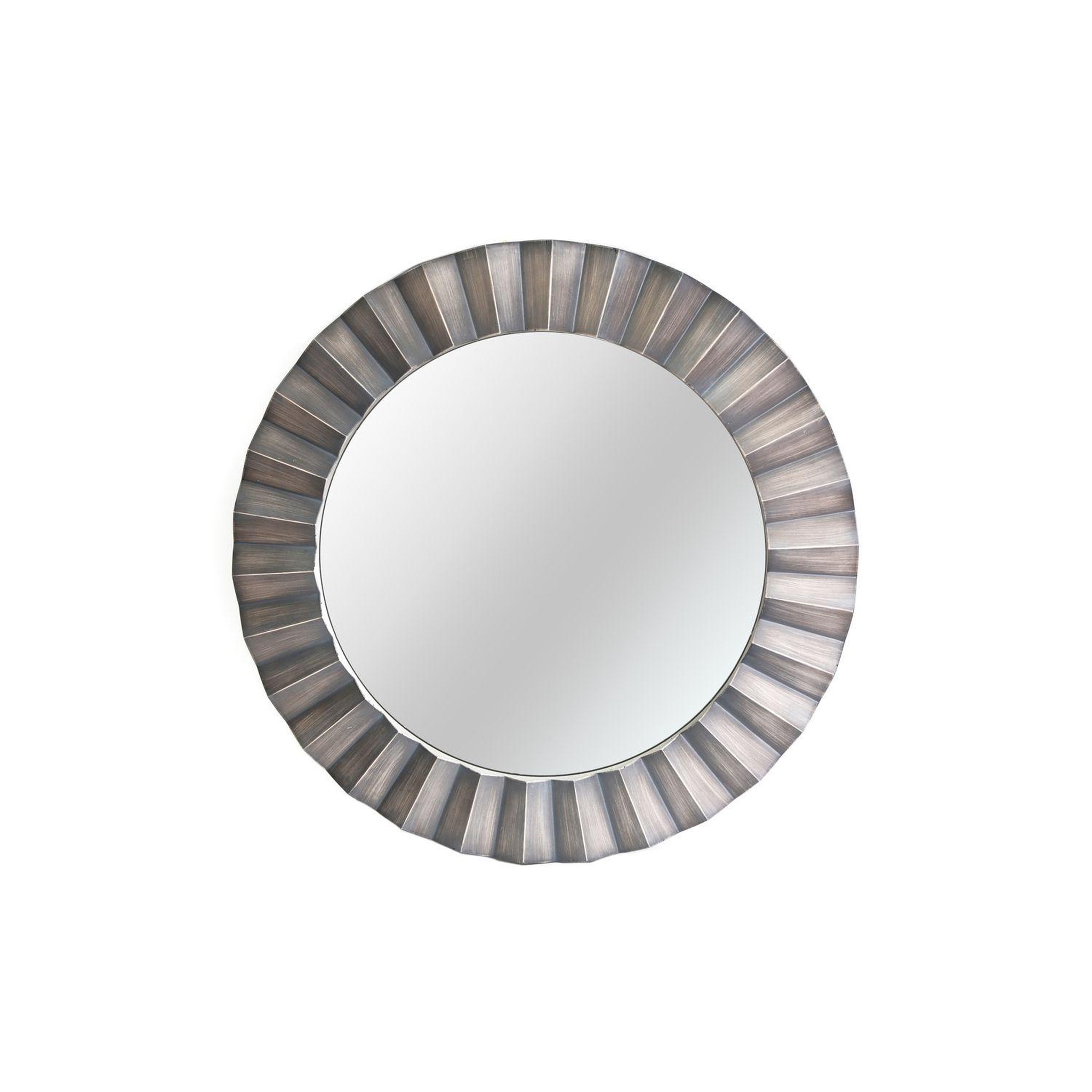 HEART OF THE HOME Miroir rond en métal design Flora. Coloris disponibles : Gris