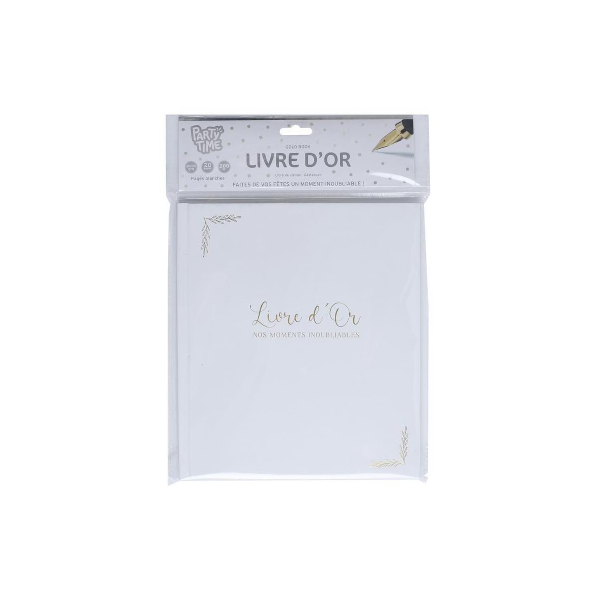 Voir la diapositive 3 : PARTY TIME Livre d'Or  Nos Moments Inoubliables  20x25cm Blanc
