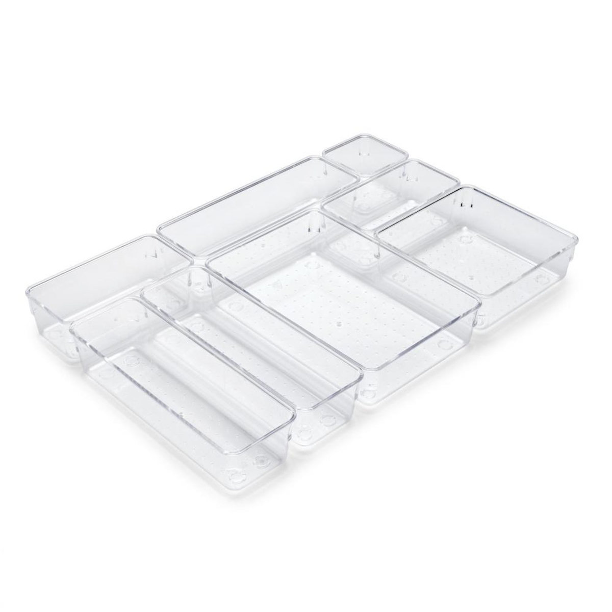EMUCA SRL Kit de 8 seaux organisateurs Cube pour tiroirs -  Plastique -  Transparent