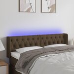 VIDAXL Tete de lit a LED Marron fonce 147x16x78/88 cm Tissu