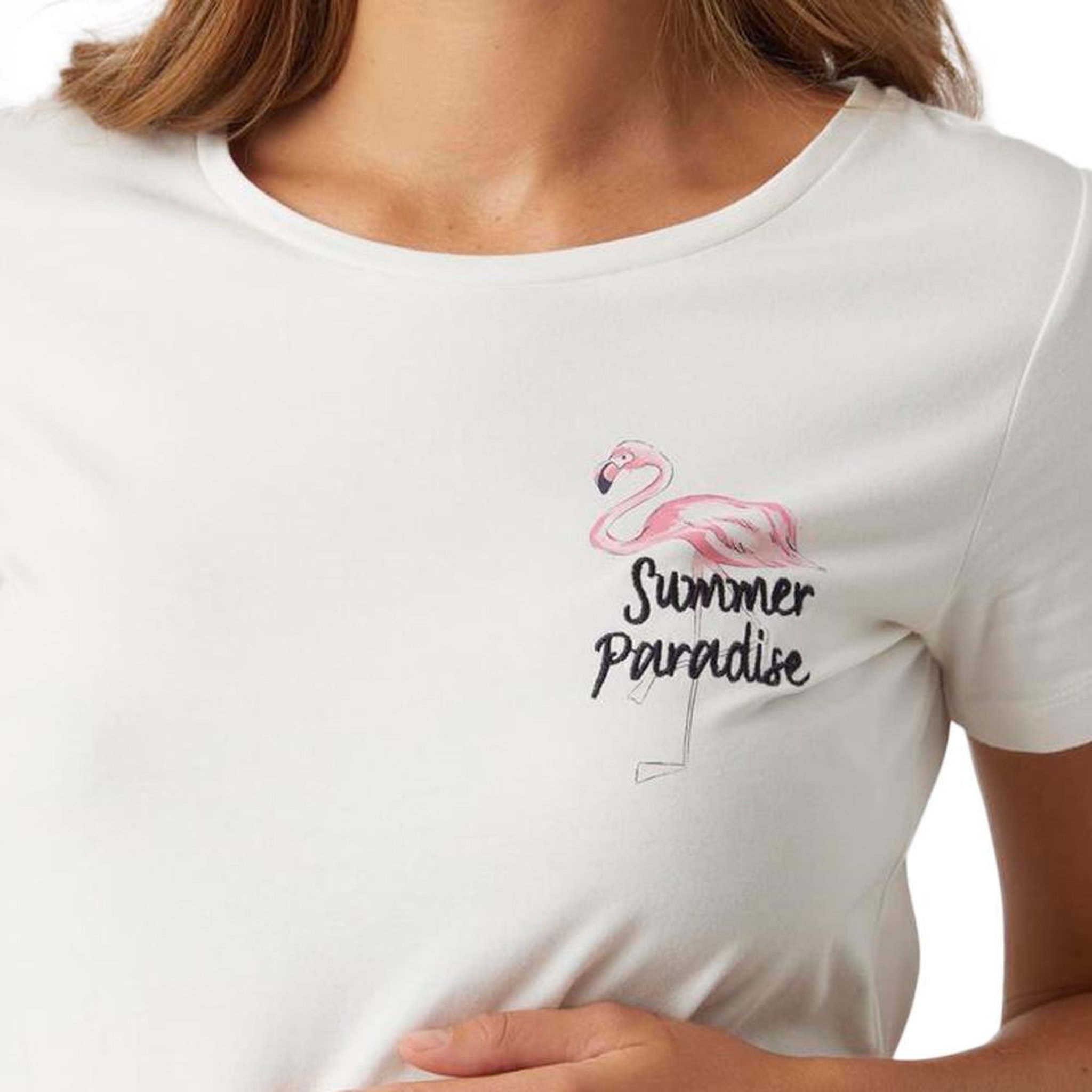 Voir la diapositive 3 : MAMALICIOUS T-shirt Blanc Femme Mamalicious Feliz