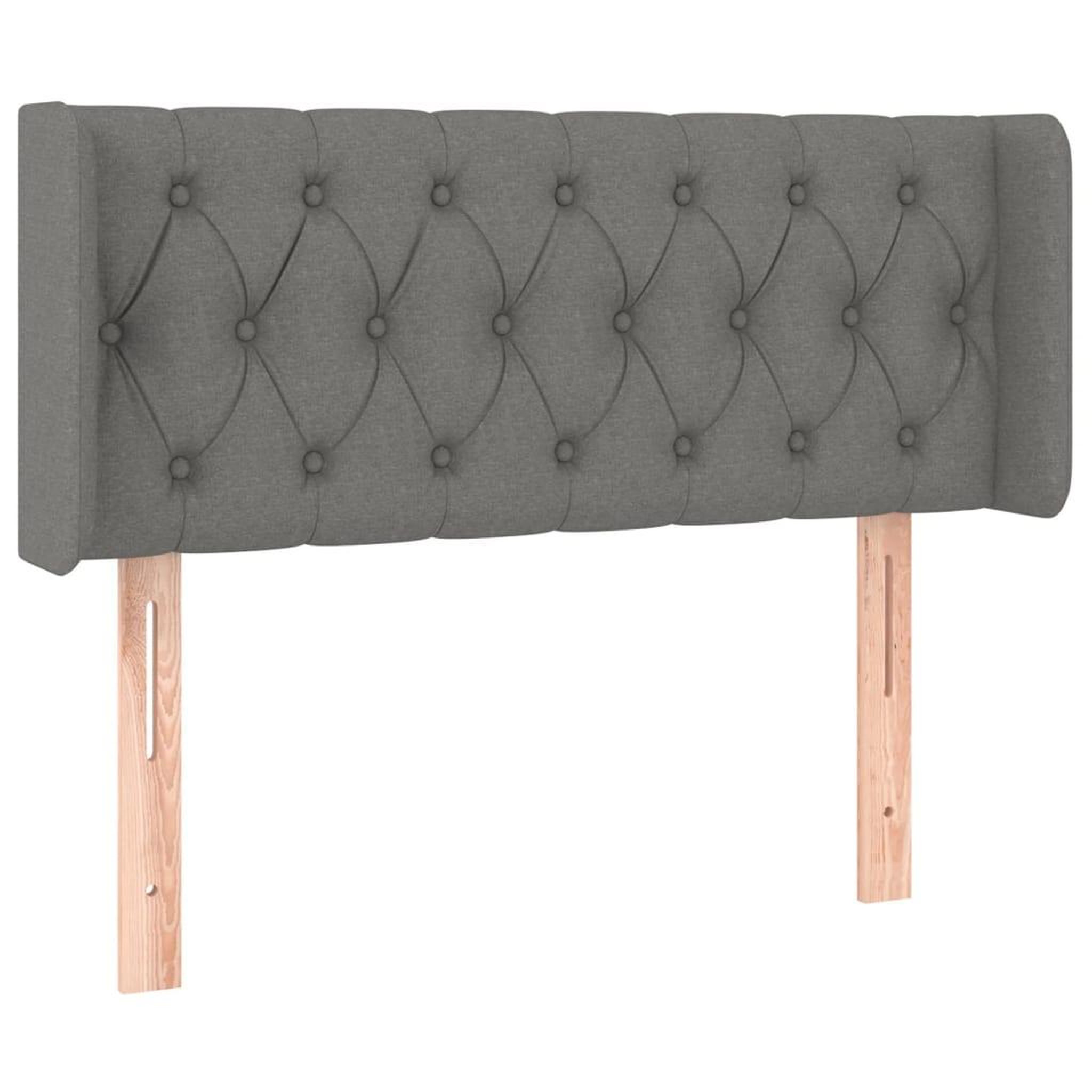 Voir la diapositive 2 : VIDAXL Tete de lit avec oreilles Gris fonce 93x16x78/88 cm Tissu
