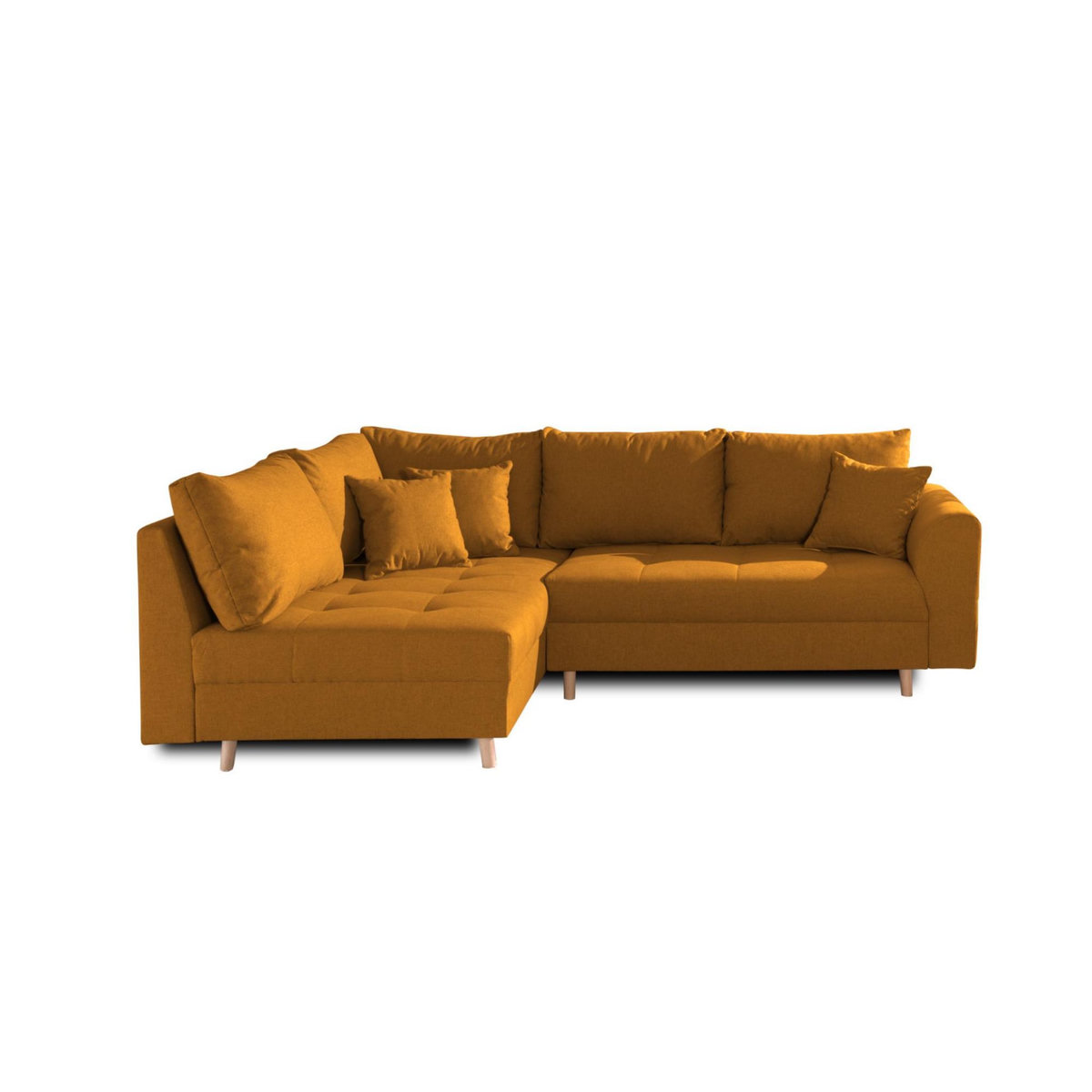 LISA DESIGN Rune - canapé d'angle - avec pouf d'appoint - 4 places - style scandinave - gauche