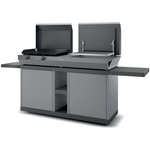 FORGE ADOUR Chariot Plancha Combi G NG 2 tablettes rabattables 2portes coulissantes
