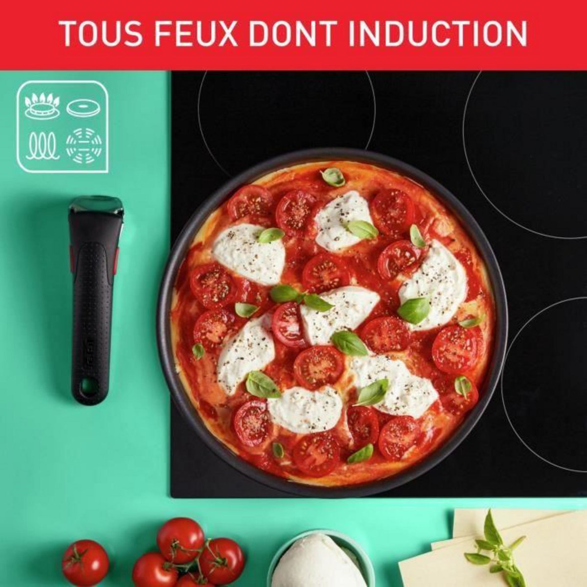 TEFAL INGENIO L7619002 Batterie cuisine 8 pieces, Tous feux dont induction, Casserole, Poeles, Fabriqué en France