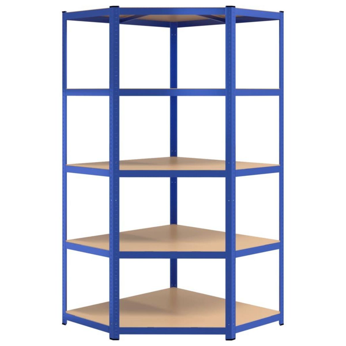 VIDAXL Etagere d'angle a 5 niveaux Bleu Acier et bois d'ingenierie