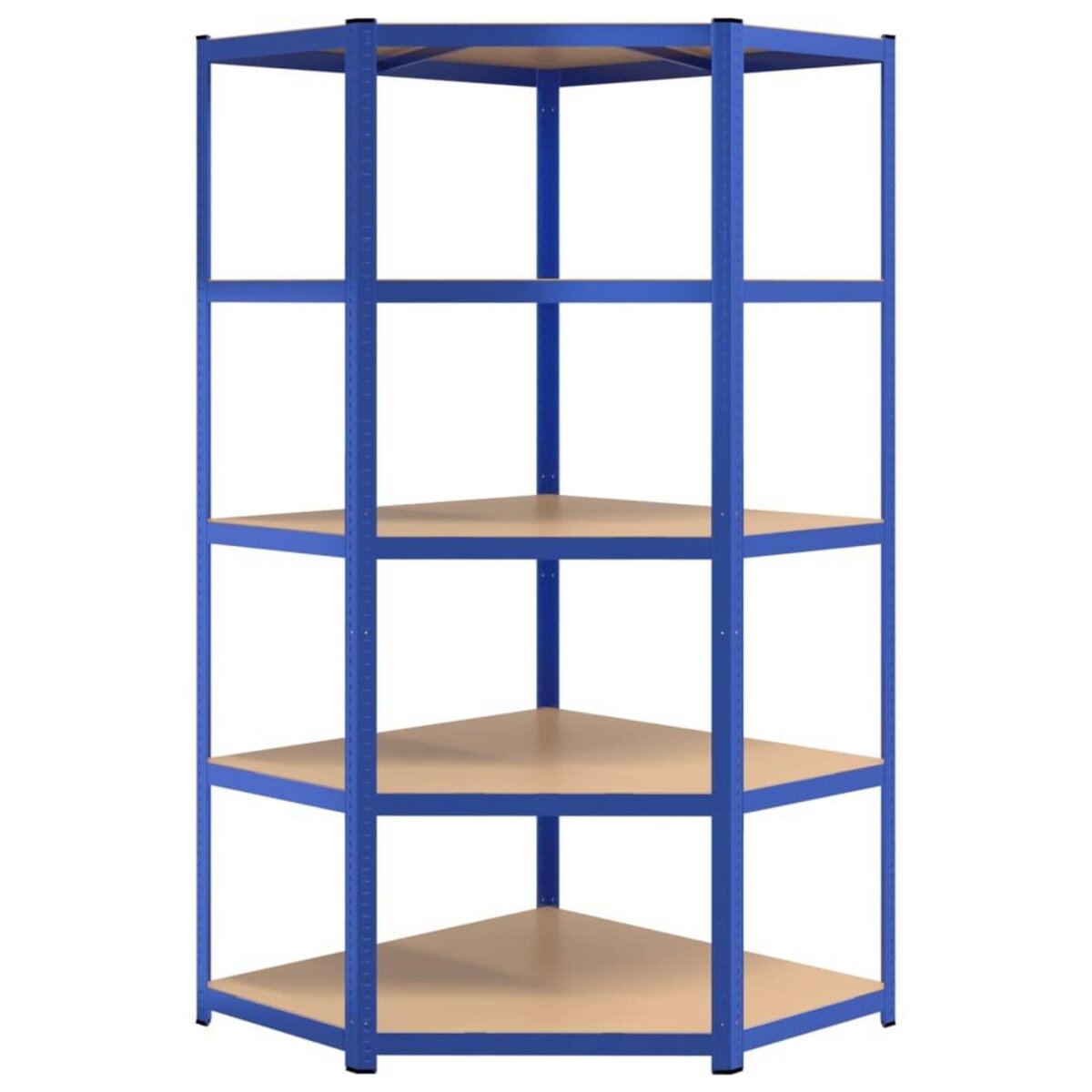 VIDAXL Etagere d'angle a 5 niveaux Bleu Acier et bois d'ingenierie