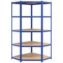 Voir la diapositive 4 : VIDAXL Etagere d'angle a 5 niveaux Bleu Acier et bois d'ingenierie