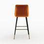 Voir la diapositive 6 : MAISON PAVANE Pack 4 chaises de bar en velours orange et jaune 78 cm-Aristote