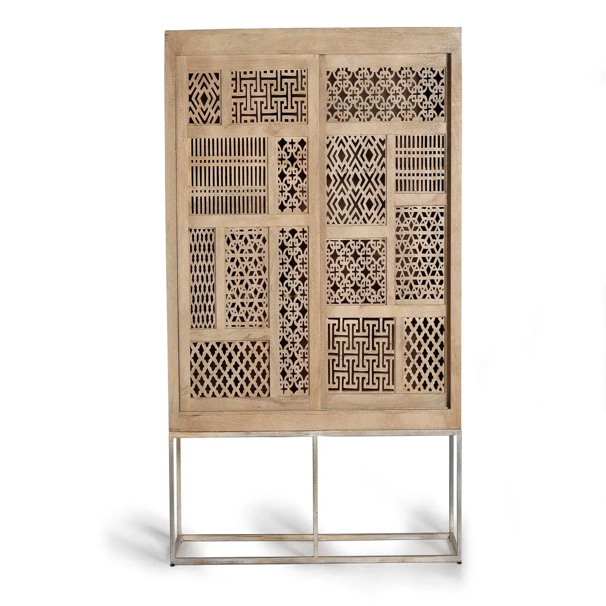GINER Y COLOMER SL Vaisselier en bois de manguier 140 cm style boho sculpté