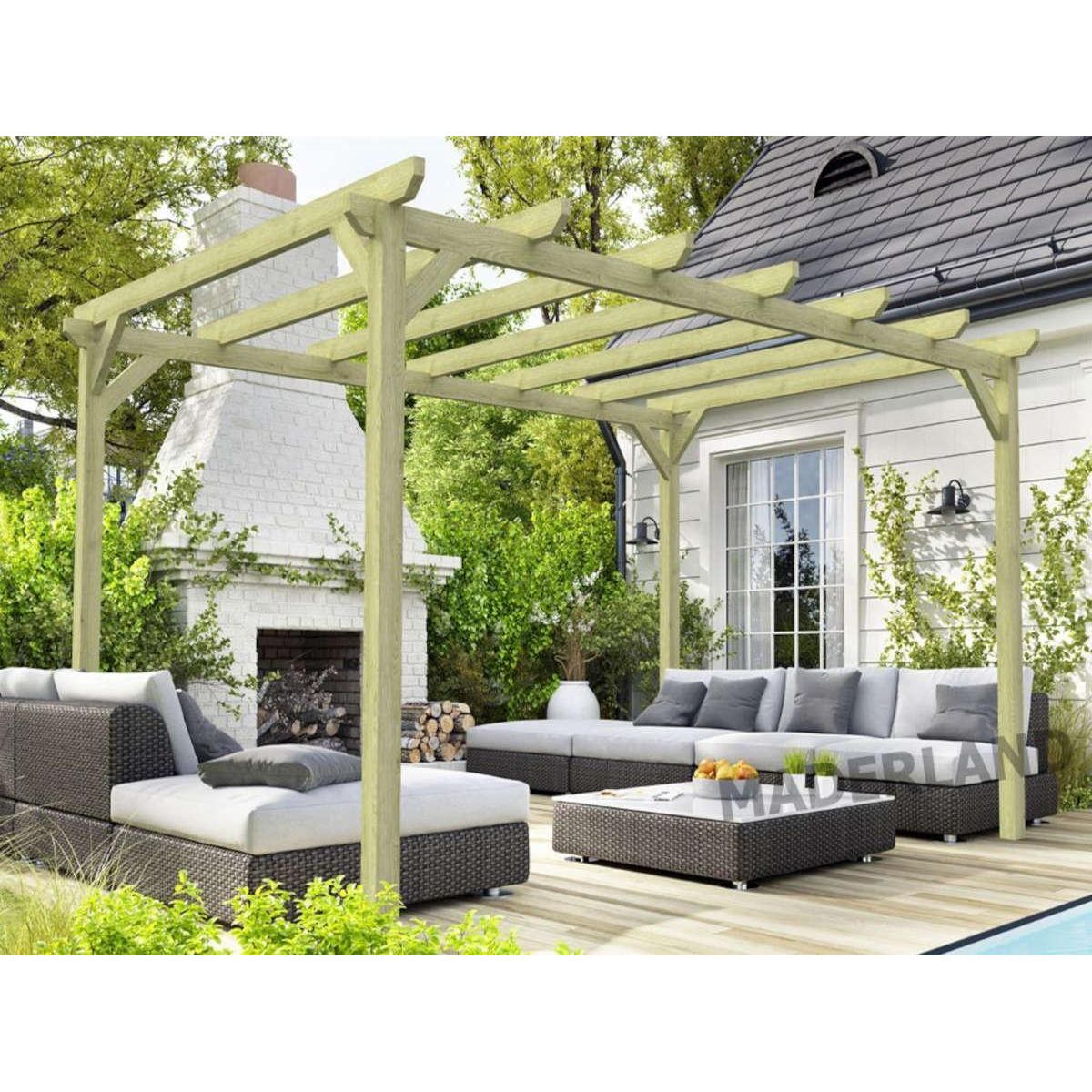 JARDIDECO Pergola massive en bois Paris 510 x 420 cm - Maderland