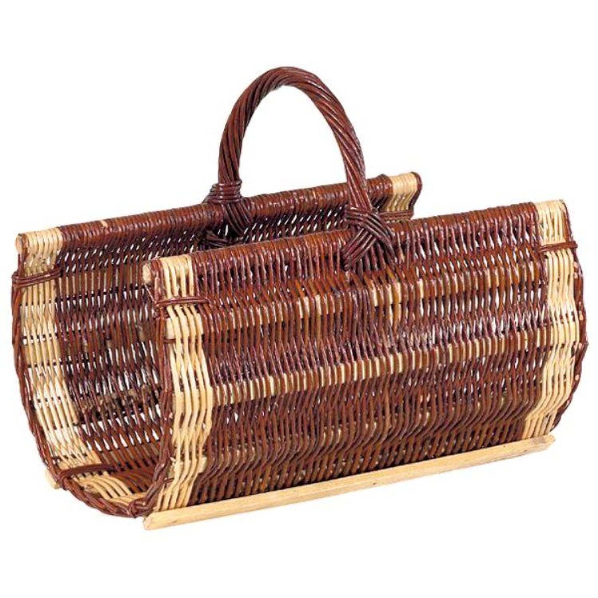 Aubry gaspard Panier à bûches en osier brut et blanc - PBU1070