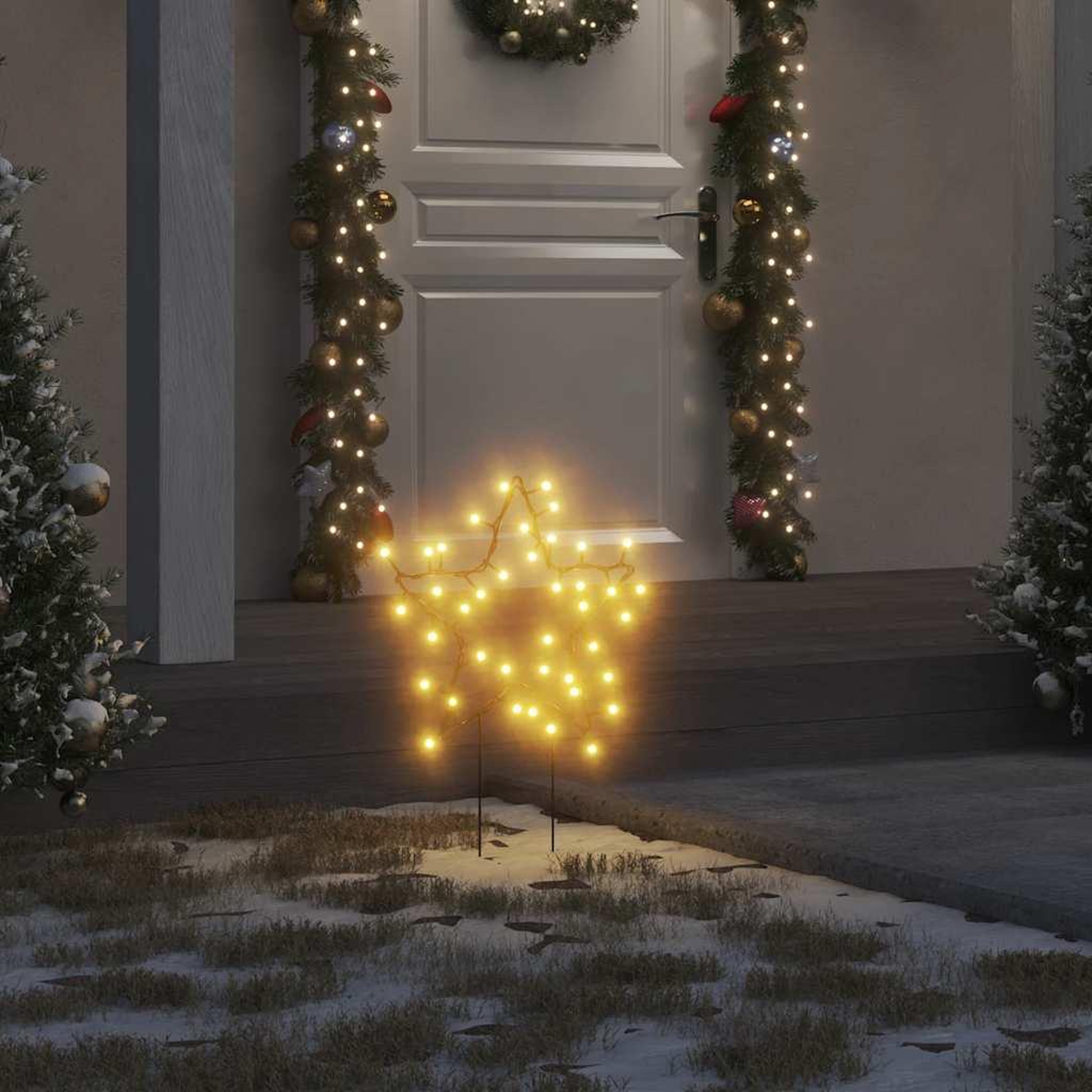 VIDAXL Decoration lumineuse etoile de Noël piquets 3 pcs 50 LED 29 cm