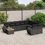 Voir la diapositive 1 : VIDAXL Salon de jardin 10 pcs avec coussins noir resine tressee
