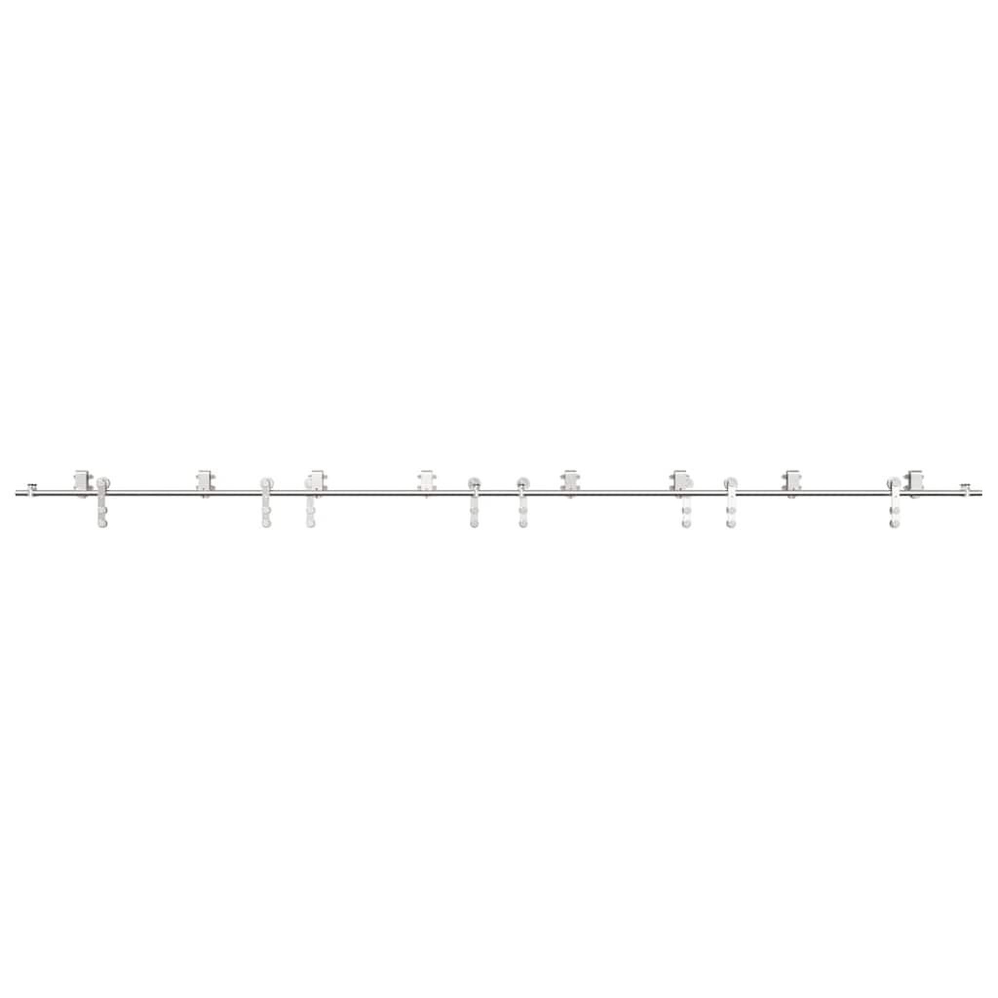 Voir la diapositive 5 : VIDAXL Kit fixation porte coulissante 400 cm Acier inoxydable Argente