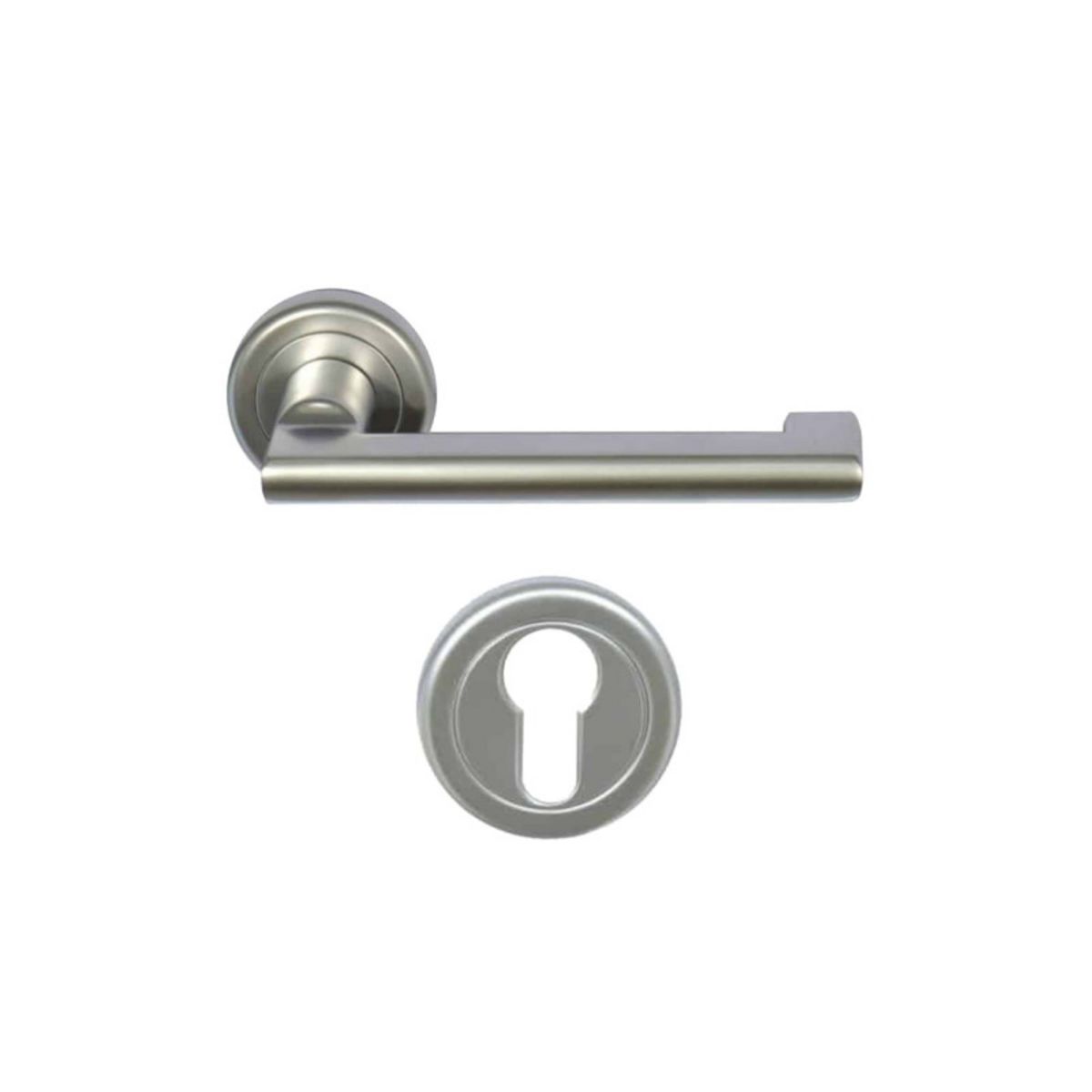 ESPACE-BRICOLAGE Pack poignée et rosace de porte Aluminium - Pyla - Finition Chrome perle