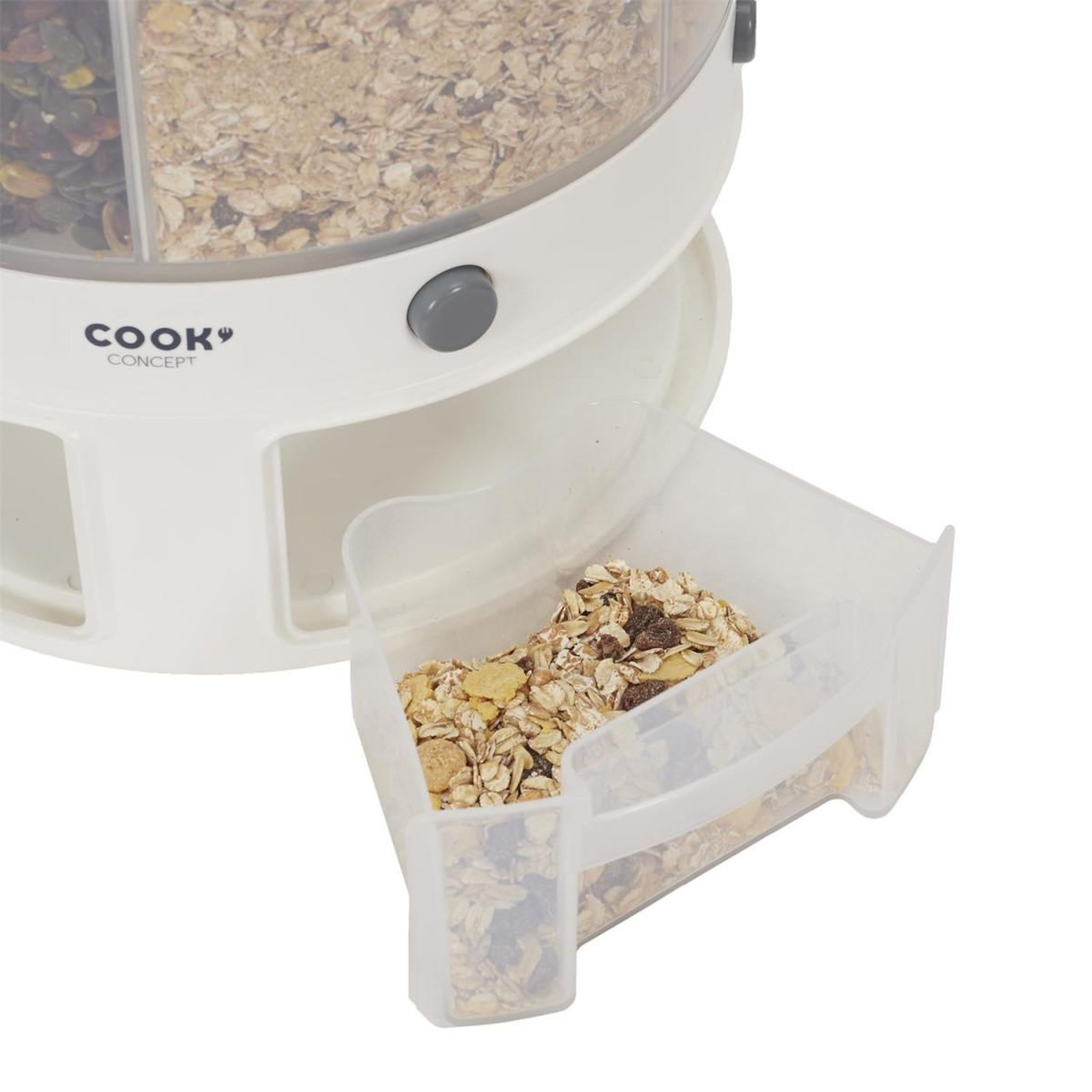 Voir la diapositive 2 : COOK CONCEPT Distributeur rotatif  6 compartiments  32cm blanc