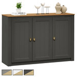 IDIMEX Buffet BOLTON 3 portes avec 5 étagères, en pin massif. Coloris disponibles : Bicolore