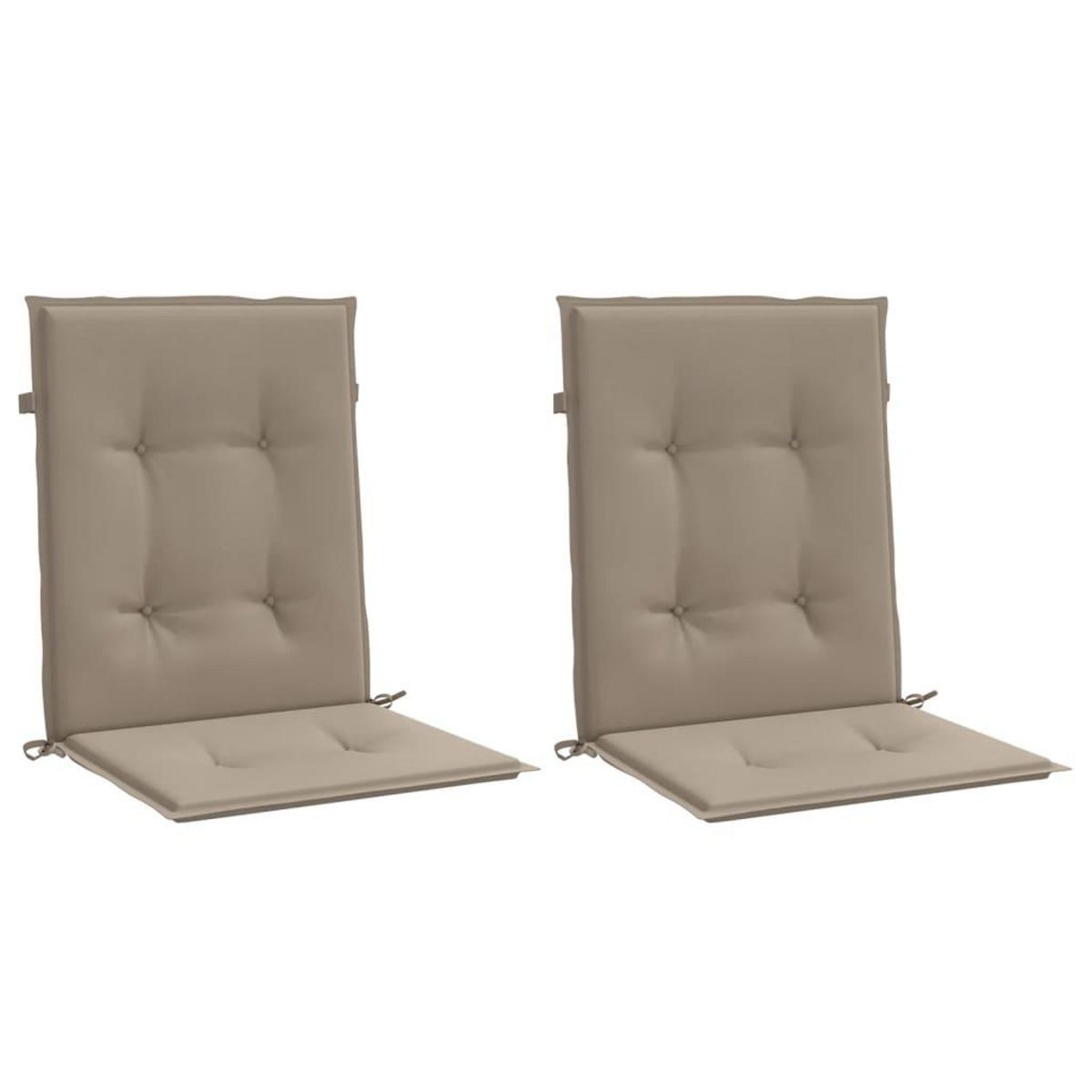 VIDAXL Coussins de chaise de jardin a dossier bas lot de 2 taupe