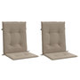 Voir la diapositive 3 : VIDAXL Coussins de chaise de jardin a dossier bas lot de 2 taupe