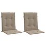 Voir la diapositive 3 : VIDAXL Coussins de chaise de jardin a dossier bas lot de 2 taupe