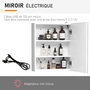 Voir la diapositive 6 : HOMCOM Miroir lumineux LED armoire murale design de salle de bain 2 en 1 dim. 50L x 15l x 60H cm MDF blanc