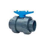 JARDIDECO Vanne double union poignée bleue PVC pression Ø 63 mm - Fitt