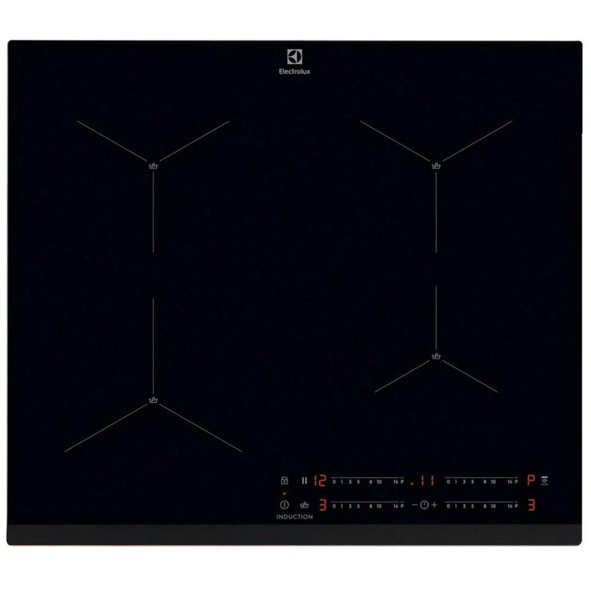 ELECTROLUX Table de cuisson à induction 60cm 4 feux 7200w noir - EIS62443