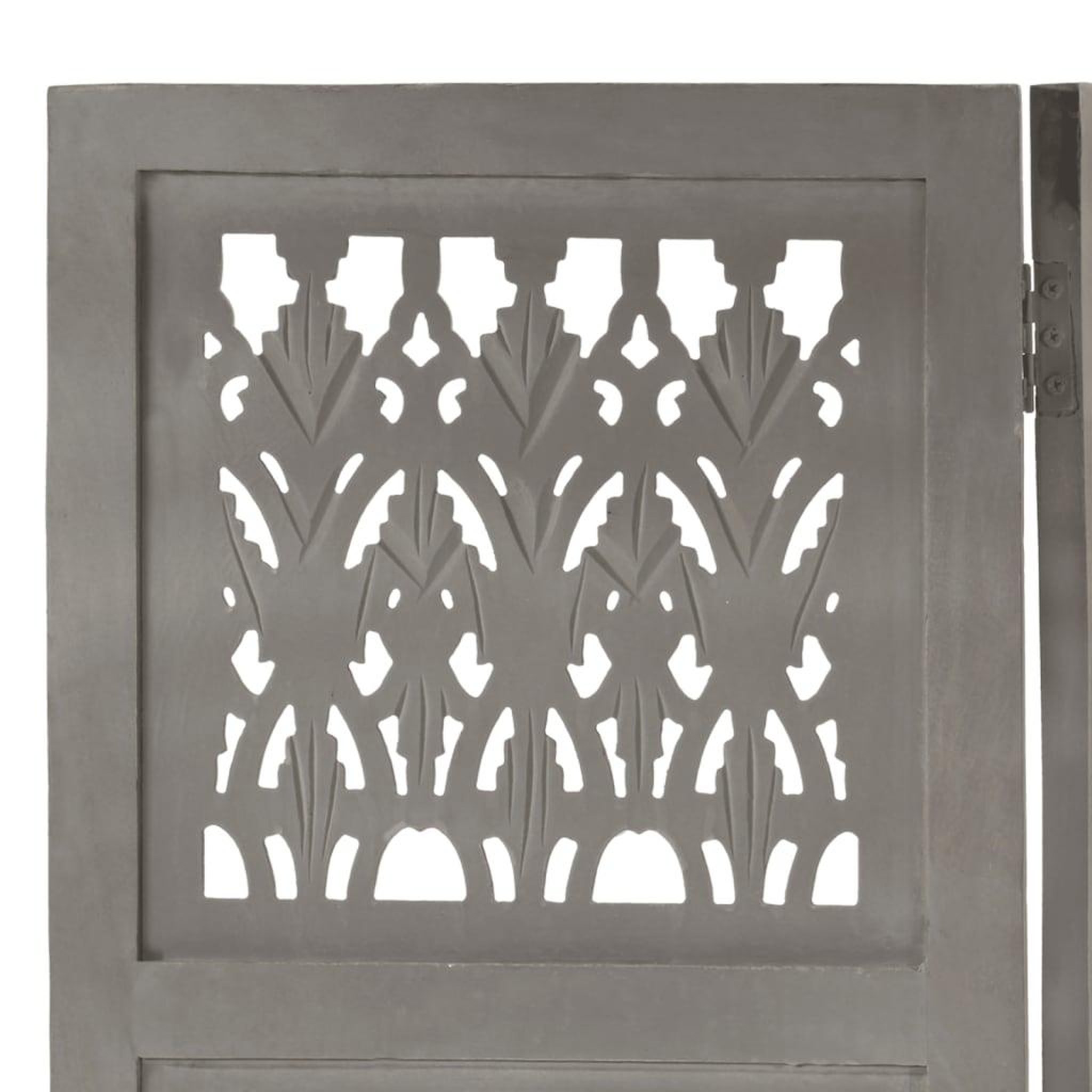 Voir la diapositive 3 : VIDAXL Cloison de separation 5 panneaux Gris 200x165 cm Bois manguier