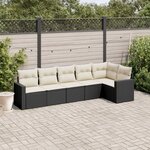 VIDAXL Salon de jardin 6 pcs avec coussins noir resine tressee