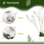 OUTSUNNY Plante artificielle orchidée H.0,75 m 4 branches 43 fleurs feuilles lichen grand réalisme pot inclus