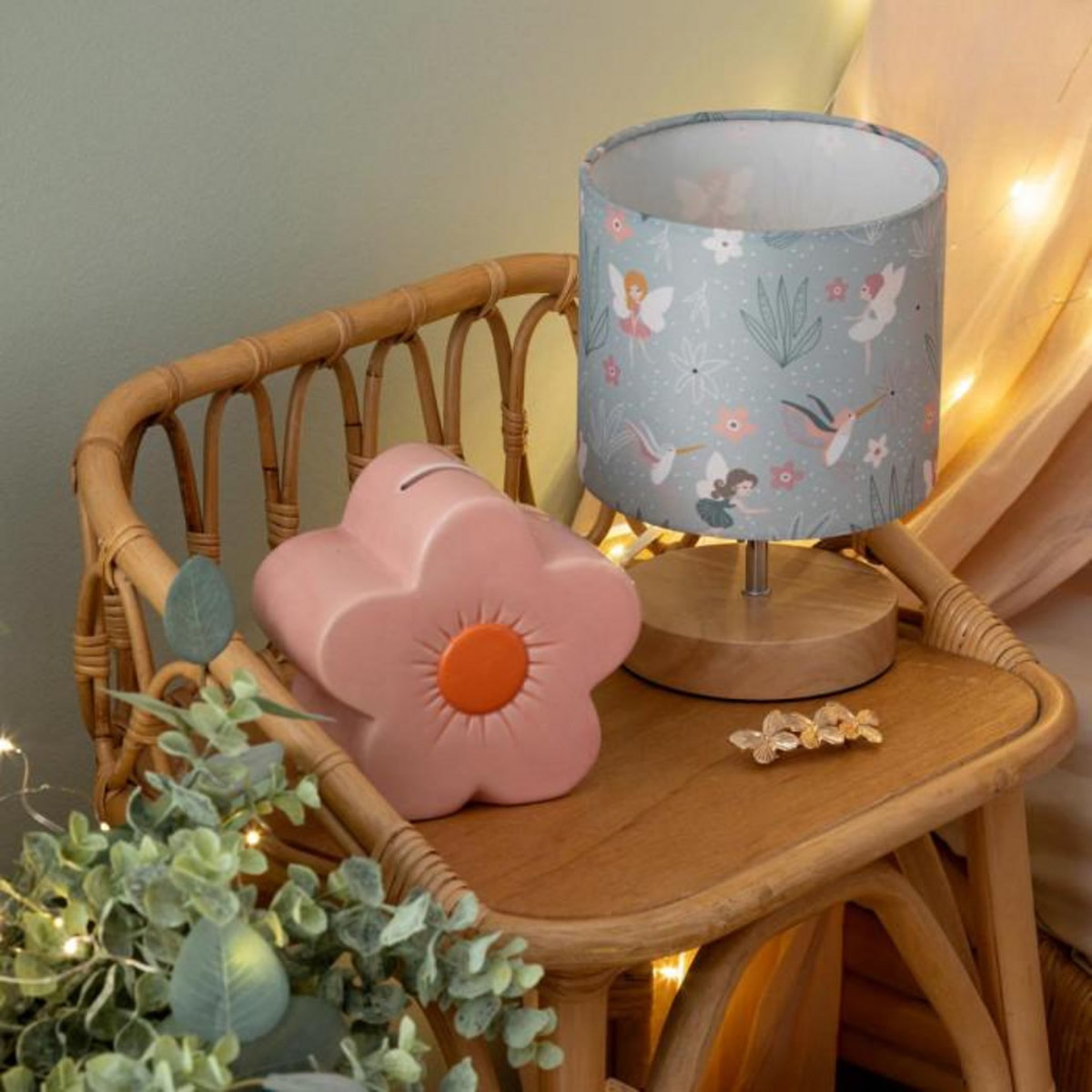 Atmosphera Kids Tirelire Enfant en Céramique  Fleur  13cm Rose