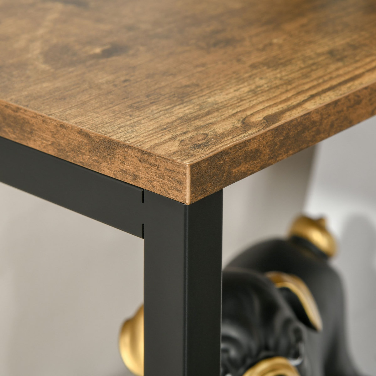 HOMCOM Bibliothèque style industriel 3 étagères placard porte 2 tiroirs panneaux particules aspect vieux bois acier noir