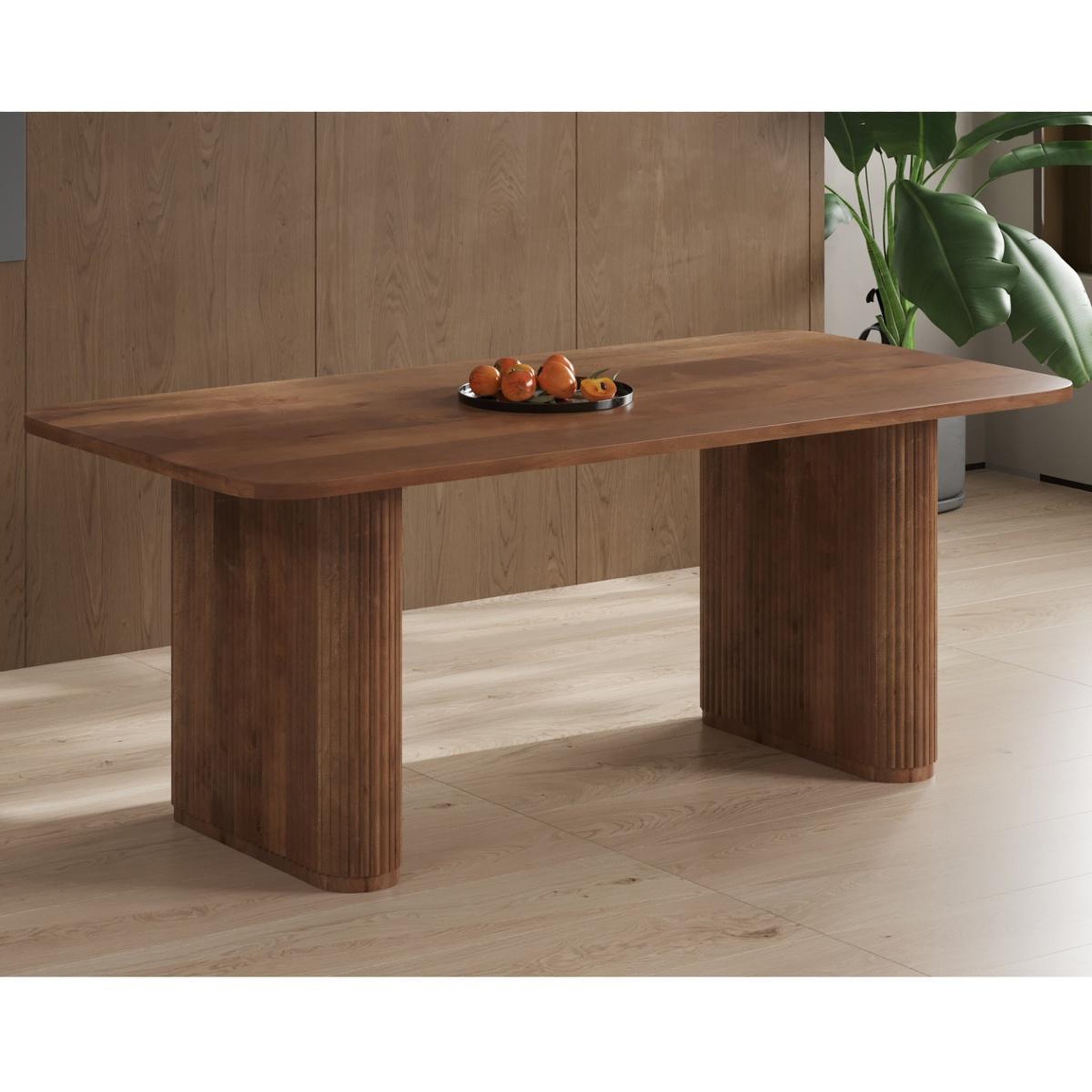 Voir la diapositive 4 : JLC KREATION Table à manger ovale en bois de manguier 200cm jeanne