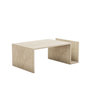Voir la diapositive 4 : TOILINUX Table basse porte magazine effet travertin - Beige