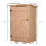 Voir la diapositive 3 : OUTSUNNY Armoire abri de jardin remise pour outils - grande porte verrouillable loquet - 2 étagères - toit bitumé incliné bois de sapin pré-huilé