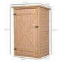 Voir la diapositive 3 : OUTSUNNY Armoire abri de jardin remise pour outils - grande porte verrouillable loquet - 2 étagères - toit bitumé incliné bois de sapin pré-huilé