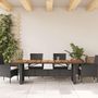 Voir la diapositive 3 : VIDAXL Table de jardin et dessus en bois d'acacia noir resine tressee