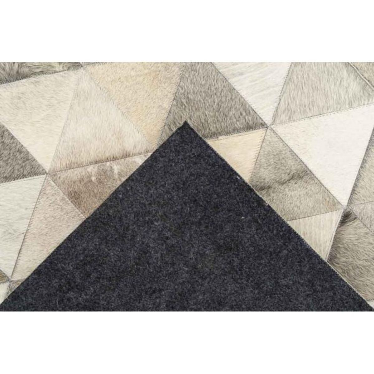 Paris Prix Tapis Déco Fait Main en Cuir  Ravi  Gris