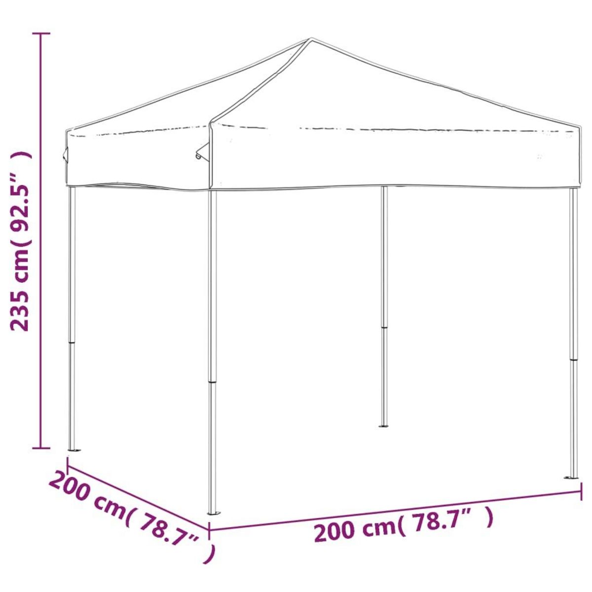 VIDAXL Tente de reception pliable Creme 2x2 m