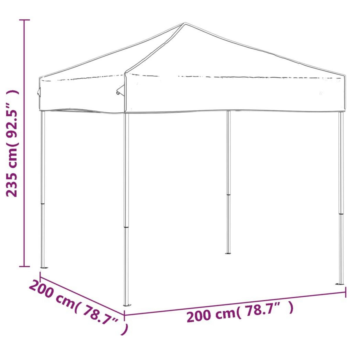 VIDAXL Tente de reception pliable Creme 2x2 m