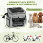 Voir la diapositive 3 : PAWHUT Panier de vélo avant pour chiens sac à dos sac bandoulière siège auto 4 en 1