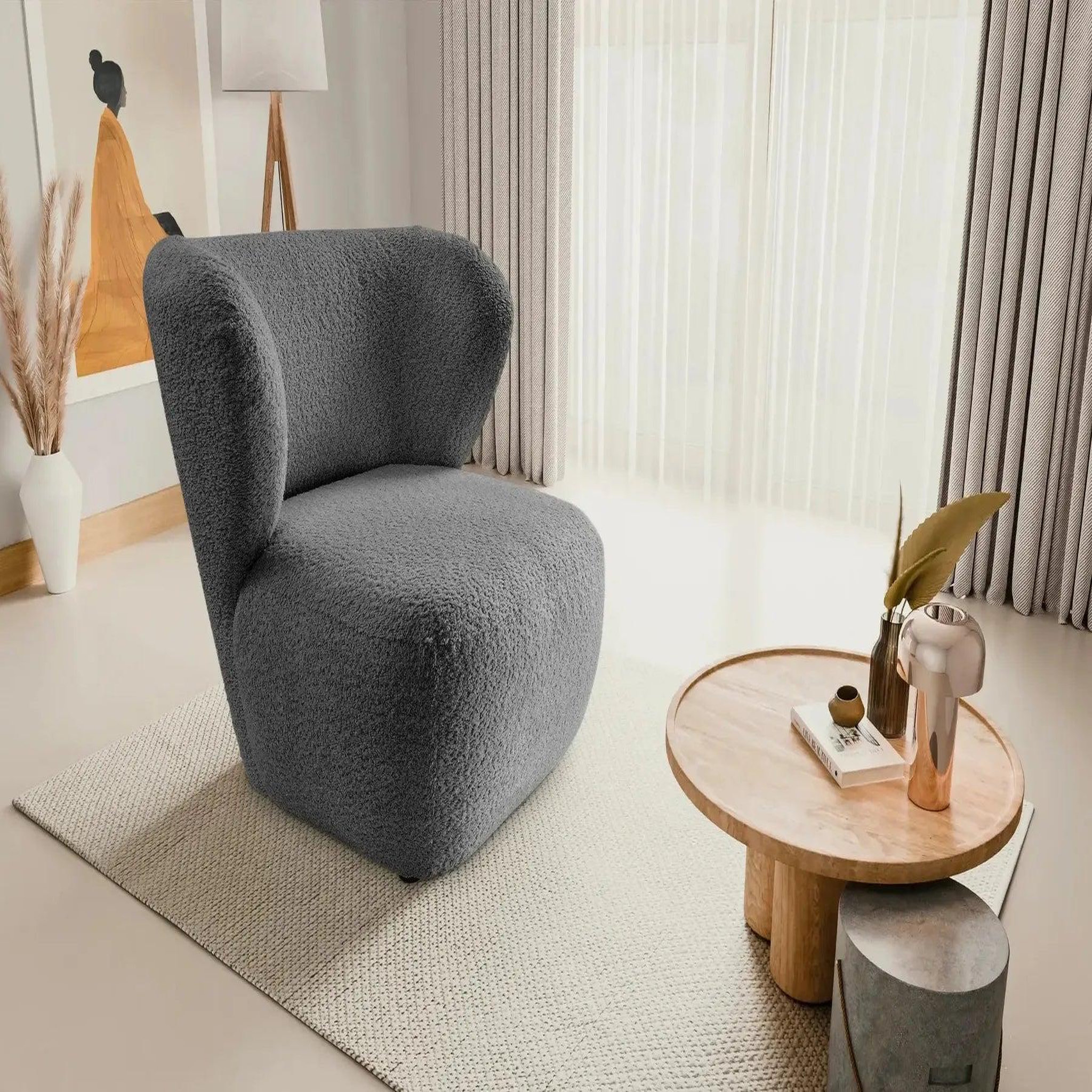 Voir la diapositive 2 : CASANOVA PARIS Capri - fauteuil tissu bouclette