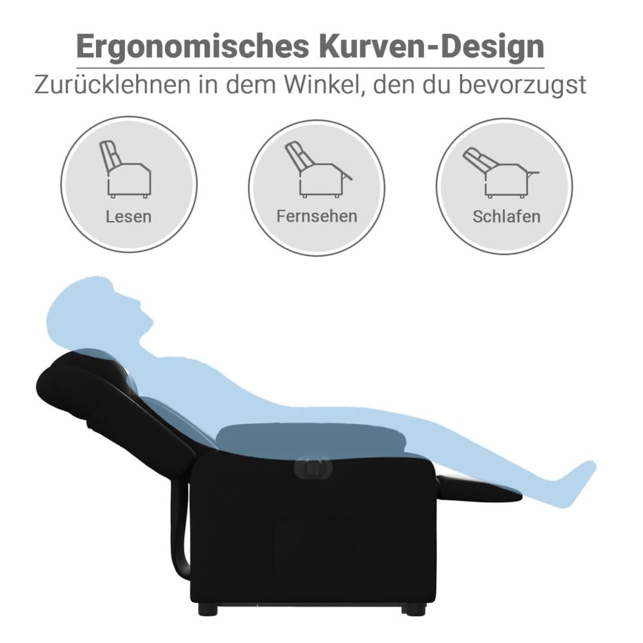 Voir la diapositive 6 : VIDAXL Fauteuil inclinable electrique noir similicuir