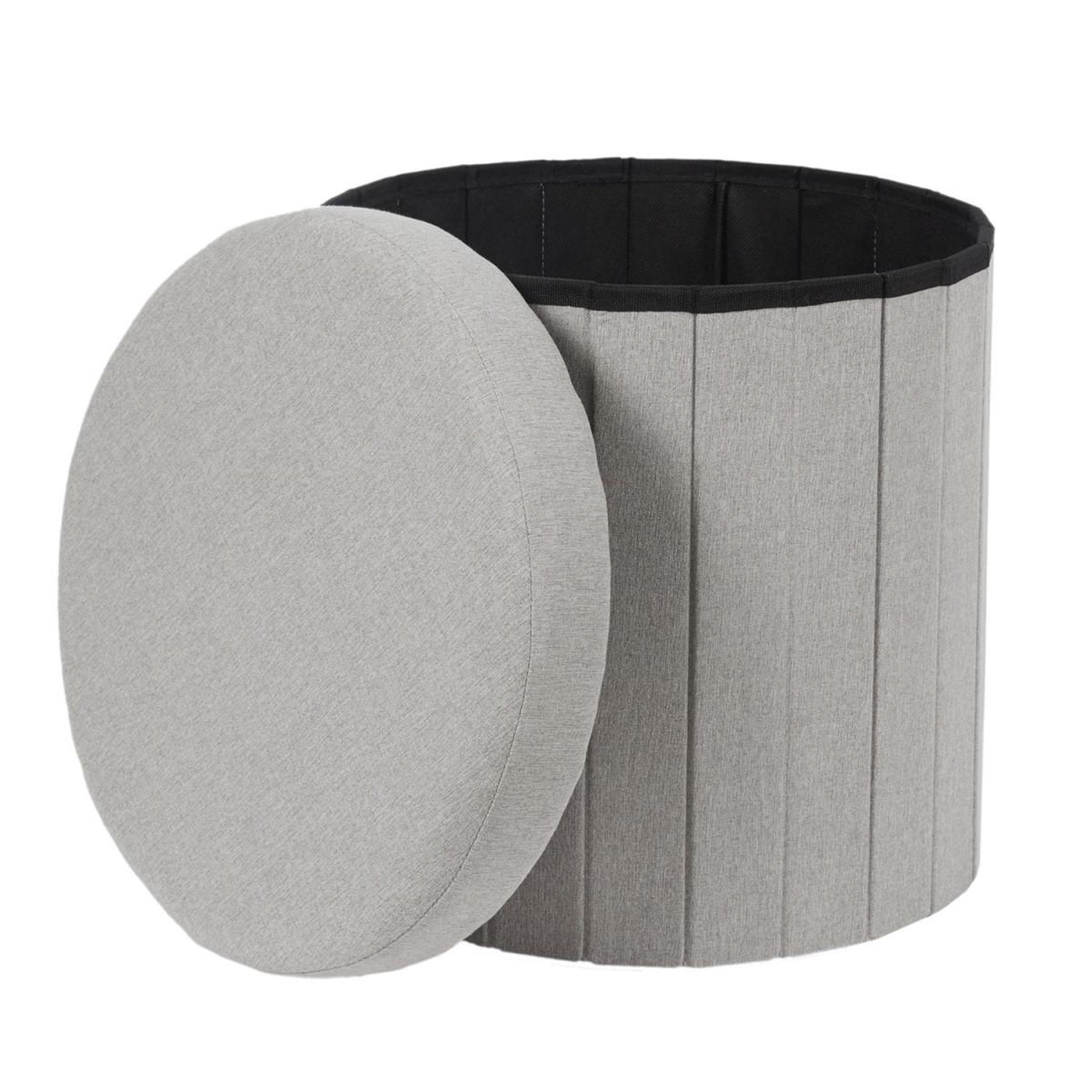 Voir la diapositive 3 : The Home Deco Factory Pouf coffre pliable  pills  38cm gris