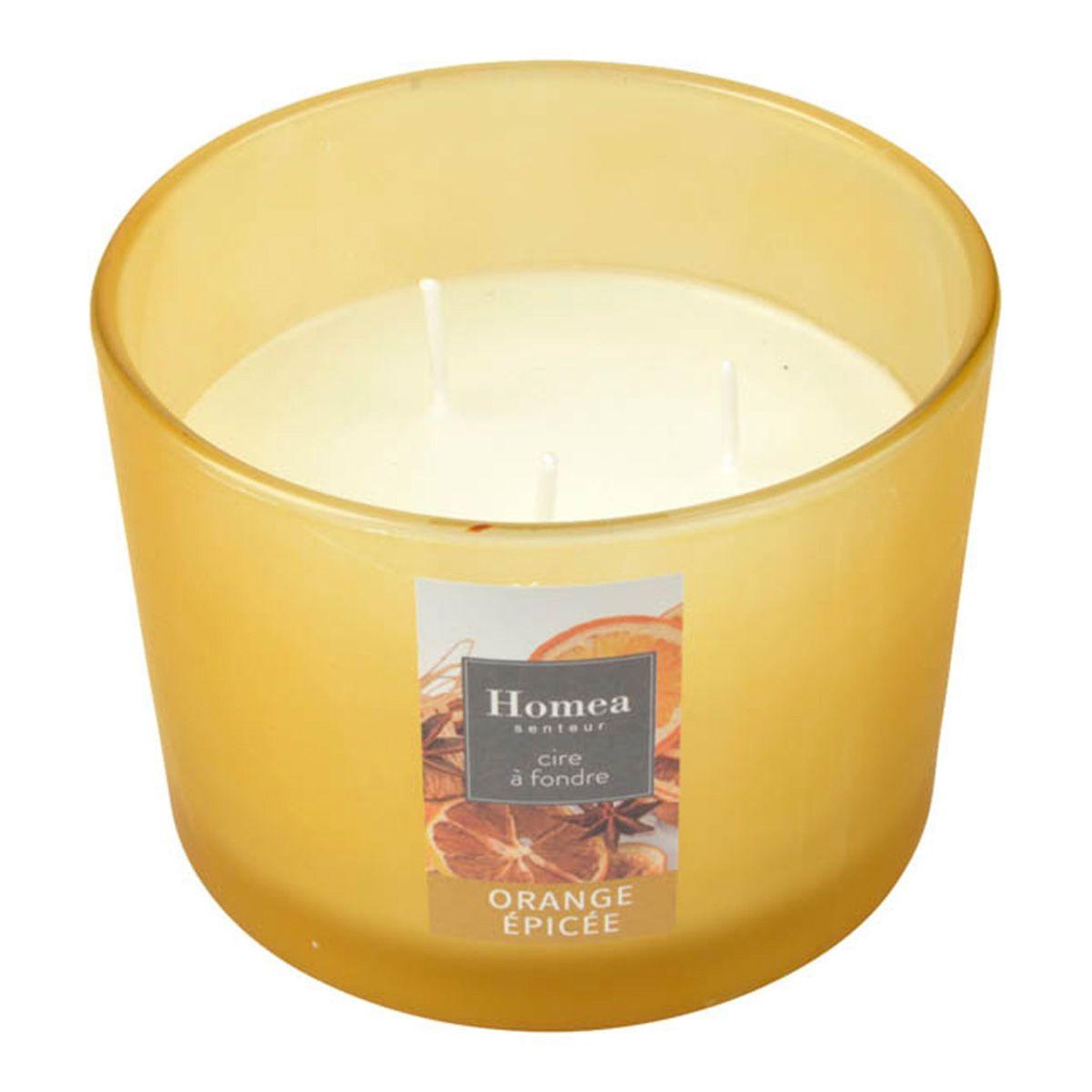 HOMEA Bougie verrine parfumée  essentiel ii  11cm orange epicée