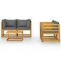 Voir la diapositive 3 : VIDAXL Salon de jardin 5 pcs avec coussin Bois d'acacia solide