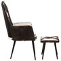 Voir la diapositive 3 : VIDAXL Chaise a oreilles avec repose-pied Noir Cuir veritable