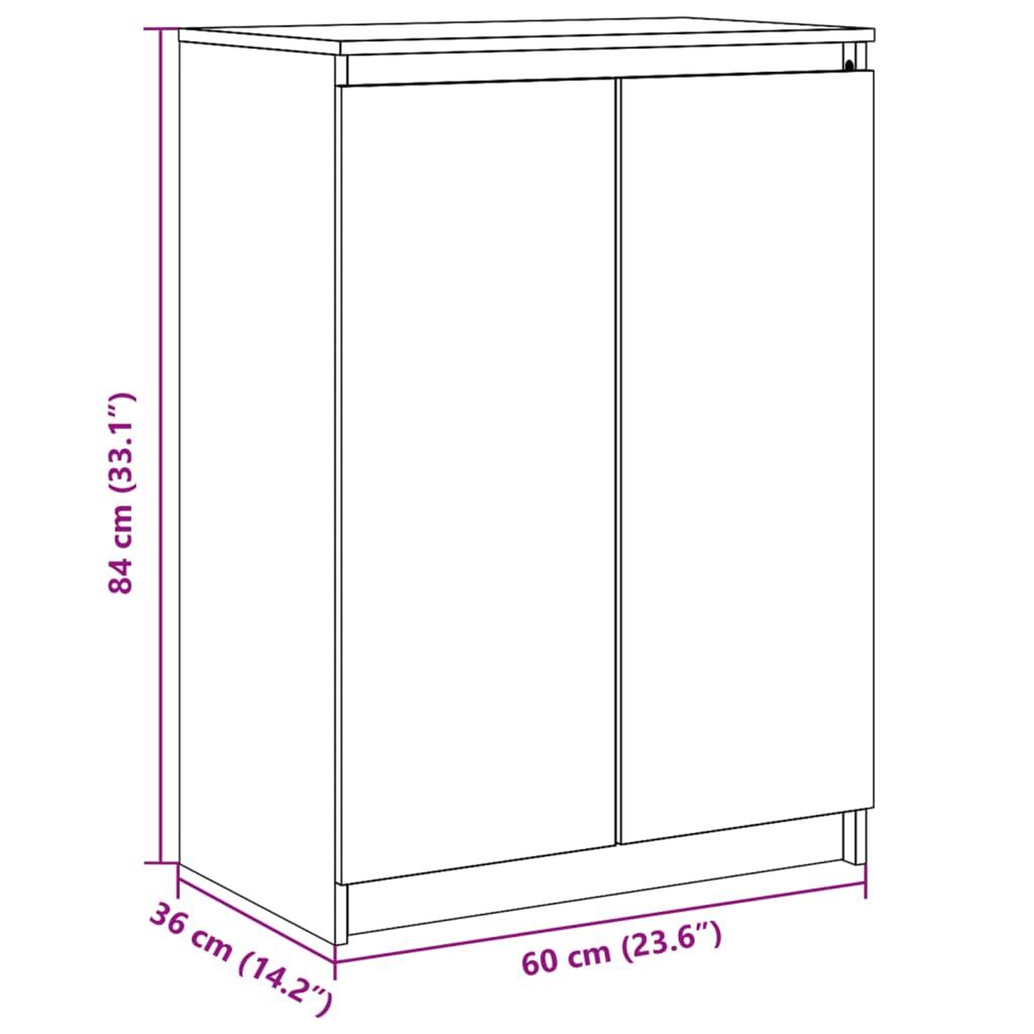 Voir la diapositive 6 : VIDAXL Buffet 60x36x84 cm bois de pin massif